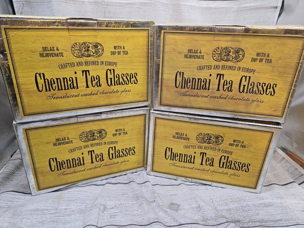 Sundance Catalog Chennai Tea Glasses 8 Total. Translucent Washed Chocolate Glass