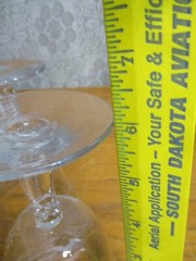 Set of 4 – Crystal Wine Glasses – Footed, Flared, Cut Glass – Leaf Design – 6″