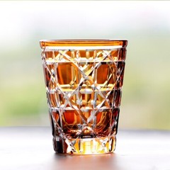 Diamond Cut Clear Crystal Glasses For Whiskey Vodka Drinkware various colors