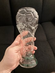Clear Glass Beer Glass Soccer Ball Trophy Shape Decorative Drinking Cup