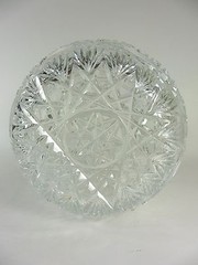 Cut Crystal Biscuit Jar Lidded Candy Dish Heavy Clear Glass Vanity Bathroom