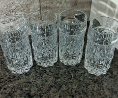 CRYSTAL D’ADRIANA~ Set (4) Quality Crystal 8 oz. TUMBLER/HIGHBALL GLASSES (Luna)