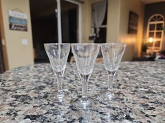 Set of 3 Clear Cordial Stemmed Glasses
