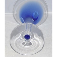 BLOCK Crystal Stockholm Cobalt Blue Martini Goblet Air Bubble Stem Glass
