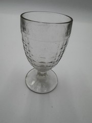 Set Of 3 vintage Indiana Whitehall Colony Cubist clear footed iced tea tumblers