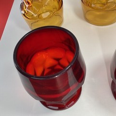 Six vintage mixed a lot Georgian Ruby and gold tumblers glasses MCM