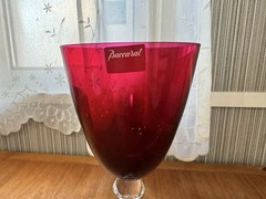 Baccarat Vega Fortissimo Red Wine Glass Pair Set Crystal Goblets Unused Japan