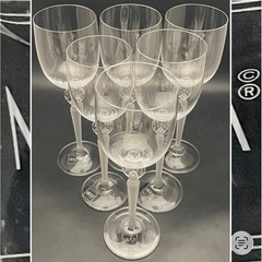 Mikasa Moonlight Frost 6 Piece Crystal Goblets/Glasses 2000-02 Austria 10″t 12oz
