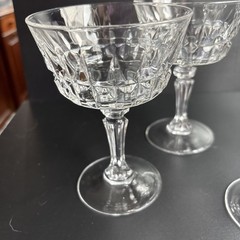 4 Vtg Lady Victoria Fine Crystal Stemware Champagne Coupe Tall Sherbet Glasses