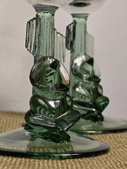 Cristal D’Arques Siesta Margarita Glasses Set 4 Cactus Stem Vintage Barware
