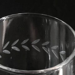 Vtg Anchor Hocking Laurel Etched Tumbler Glasses 4.625″ 12 fl Oz Clear Glassware
