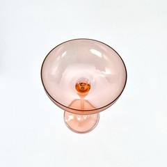 Estelle Vintage Style Blush Pink Tall Champagne Coupe Glass 7.5” – Set Of 2