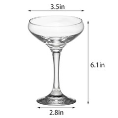 12 Pieces Crystal Martini Glasses Champagne Flute,Coupe Bowl 12 PCS Clear