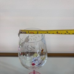 Lenox Butterfly Meadow Wine Glass Set of 2 Pink Stem Spring Floral Barware NEW