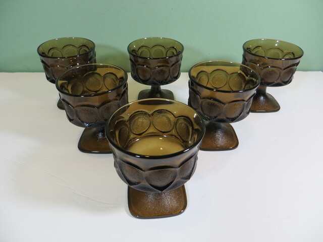 Set of 6 Noritake Spotlight 4 1/4″ Champagne Sherbet Glass Glasses Brown Walnut