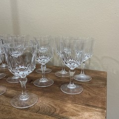 A lot of 11 Vintage Crystal Wine Water Glasses/Goblets 5 1/2″ x 2 1/8″ diameter