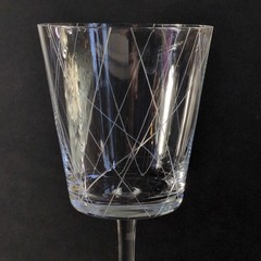 CALVIN KLEIN RANDOM CUT WATER, GLASSES, Etched Crystal, 8 1/2″, 10 Oz, 4PCS
