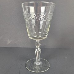 Libbey Rock Sharpe Jefferson Crystal Wine Glass~50s~Star of David~Set of 4