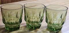 Vintage Hazel Atlas Reflection Green Flat Tumblers Set Of 3