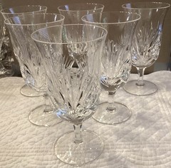 2 Gorham Crystal Cherrywood Clear Iced Tea Glass Goblets 6 7/8”