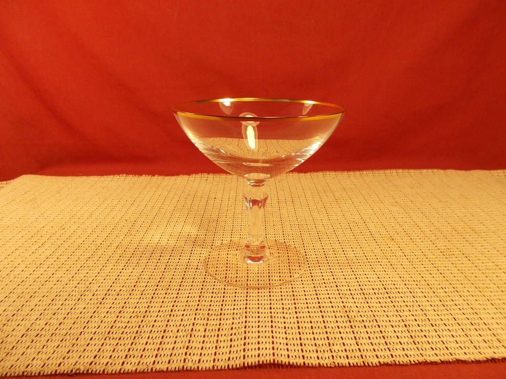 Noritake Crystal Celestial Pattern Champagne Sherbet Stem 4 3/8″ T x 4 1/2″ W
