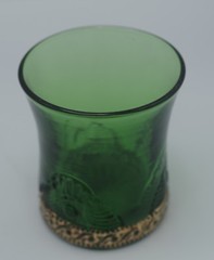 c.1899 EAPG US GLASS JEWEL AKA LACY MEDALLION GREEN TUMBLER