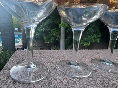 Cristalleria Fratelli Fumo Crystal 24k Gold Rim Champagne Sherbet Glasses Set-5