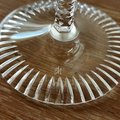 1960’s Meissen Bleikristall Cut to Clean Crystal Wine Goblet’s 2 Amber Signed
