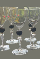 Amber Bronze Set of Five Wine Glasses – Elegant Wine Glasses Set-MCM
