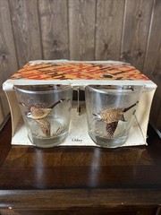 4 Vintage Libbey Canadian Geese Tumblers – Sets of 4 – Hunting Barware NOS NEW