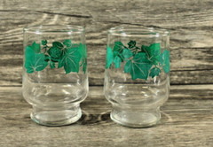 Vintage – Green Ivy Juice Glasses marked on botttom
