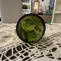 8 Indiana Glass Avocado Green Glasses Footed Tumbler MCM VTG Drink ware Mint