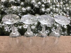 Tiffin PARKWOOD Cut Glass Water Goblets Set of 4 Ornate Fancy Cutting