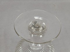 Antique French Engraved & Pattern Molded Blown Glass Large Goblet C. 1830-1840s