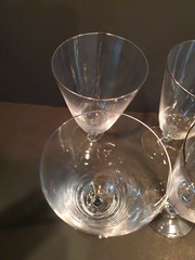 Set of 6 Fostoria Crystal ice Tea Goblets ENGAGEMENT Pattern Platinum Rimmed