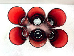 Set of 6 Anchor Hocking Royal Ruby Red Drinking Glasses Tumblers 6″ Tall