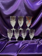Set Of 6 Milano by Godinger Lead Crystal Iced Tea Glasses
