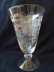 Fostoria «Romance» Footed Iced Tea/Water Etched Glass 5.50″