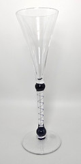 Martini Rossi Asti Champagne Flutes 2000 Millennium Blue Swirl Glass Pair