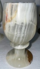 Onyx Alabaster Unique Set Of 5 Small Goblets 3.75″ Multi-Color