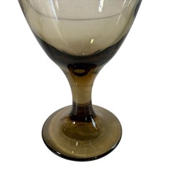 Libbey Smoky Amber Gray Goblets Set of 2 | 7” Mid-Century