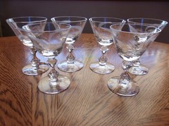 Cut Etched Blown 3 Oz Fancy Stem – Set of 6 Glasses