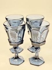 Stemware Wine Glass Goblet Set 4 Stemmed Claret Footed Vintage Fostoria Virginia