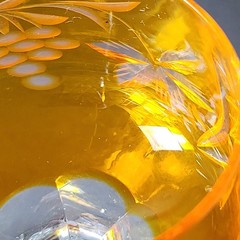 Traube by Nachtmann Topaz Amber Cut To Clear Crystal 8″ Hock Orange Wine Glass