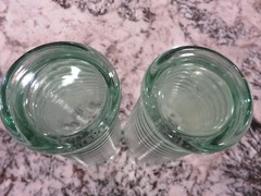 2 VTG Libbey Sirrus Spanish Green Ribbed 6 1/4″ Glass Cooler 16 oz Tumblers EUC