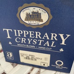NEVER USED Tipperary Irish Crystal Kingston Biscuit Jar w/ Lid, 7×5 and orig box