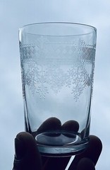 SAINT LOUIS PAPIN FLAT TUMBLER CRYSTAL GLASS GLASS CUP CRYSTAL ENGRAVED A