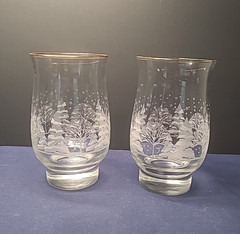 2 Lynn’s China for Arby’s «Pines» 10 oz Tumbler White & Gray Trees 5 1/4″ Winter