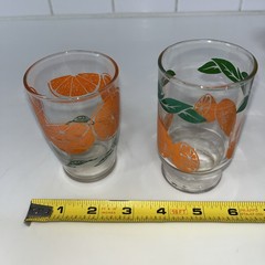 Orange Juice Glasses Lot of 8 Vintage Mid Century Modern Retro 4-6 Ounces GUC