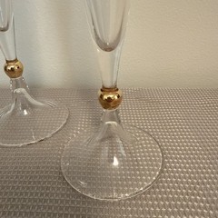 Miller Rogaska Remembrance Crystal Champagne Flute 24K Gold Trim Set Of 2